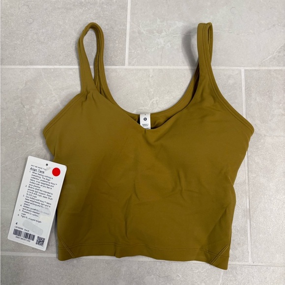 Lululemon Align Cropped Nulu Tank in Auric Gold Size 4 - Picture 3 of 9